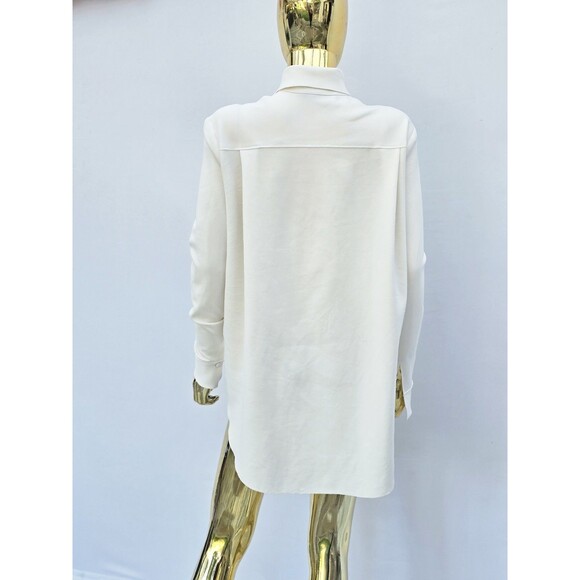 Marie Saint Pierre White Scuba Tile Top Tunic Size 0 Long Sleeve Zipper - Picture 5 of 10